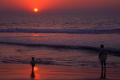 Coucher de soleil sur la plage de Kovalam